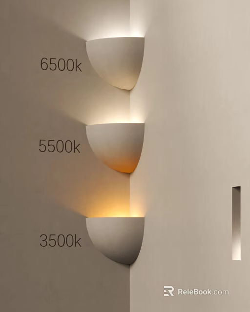 Modern Wall Lights with 6500K 5500K 3500K Color Temperatures and Warm Lighting Effects 3d model 