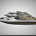 Three White Speedboats Featuring Black Accents And Beige Seats On Sleek Surface