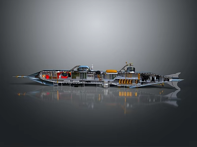 Modern Yacht Water Vehicle Featuring Multi Deck Structure And Detailed Hull Design 3d model