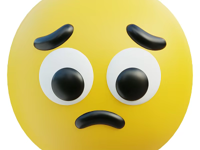 Game and Movie Character Yellow Face With Surprised Expression and Big Eyes 3d model