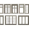 Modern Architecture Doors and Windows Double-fenestration Three-fenestration Single-door Swing Window Single-fenestration Stone Window 3d model