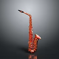 Professional Copper Saxophone Musical Instrument With Shiny Metal Body And Black Mouthpiece