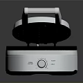 Household Electric Silver Metallic Sandwich Maker With Open Lid And Grid Cooking Plates