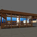 Traditional Chinese Restaurant With Wooden Pavilion Structure Open Windows And Classic Decor
