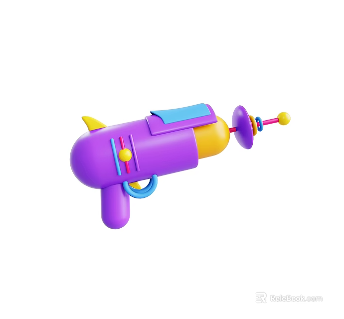 Colorful Purple Household Spray Bottle With Yellow Nozzle And Blue Grip For Daily Use 3d model 