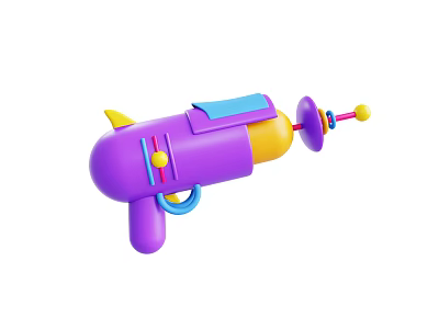 Colorful Purple Household Spray Bottle With Yellow Nozzle And Blue Grip For Daily Use 3d model