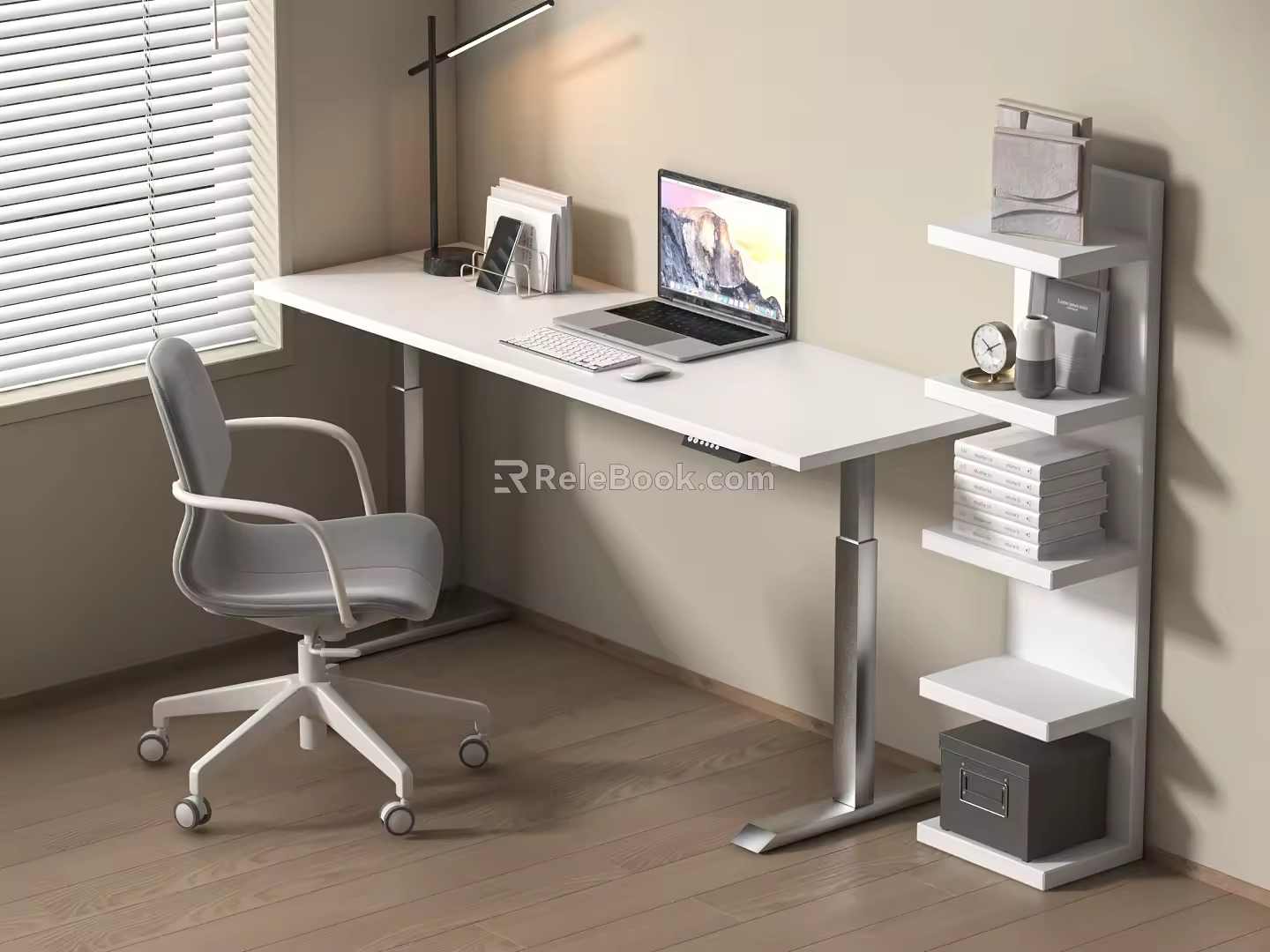 Modern Desk and Chair Combination Study Desk 3d model