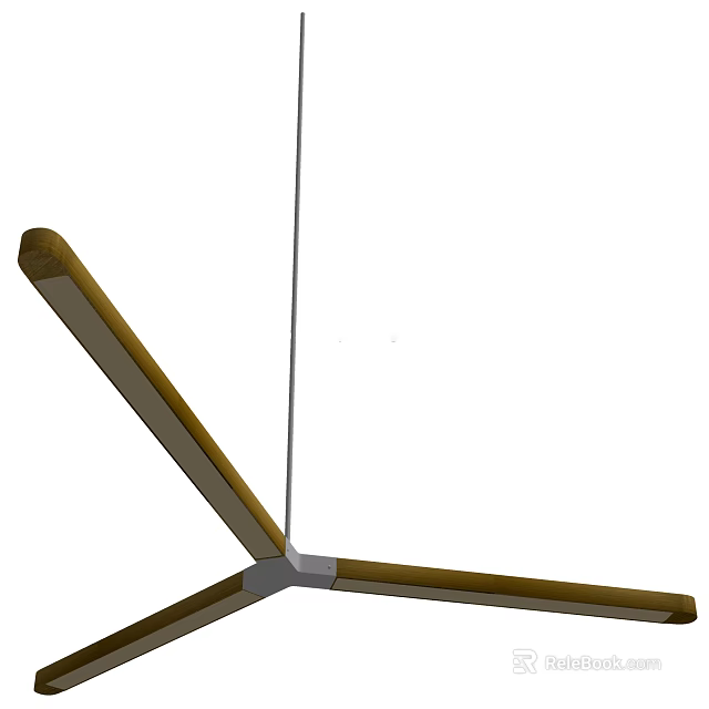 Modern Wooden Pendant Light With Three Arms And Minimalist Design For Home Interior 3d model 