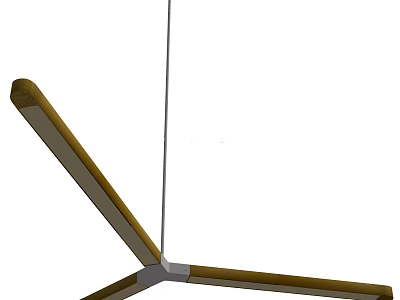 Modern Wooden Pendant Light With Three Arms And Minimalist Design For Home Interior 3d model