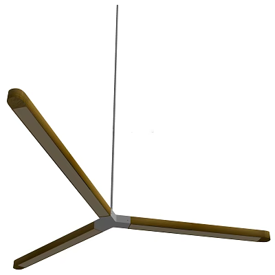 Modern Wooden Pendant Light With Three Arms And Minimalist Design For Home Interior 3d model