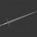 Classic Medieval Sword With Sharp Metal Blade And Silver Decorative Hilt Design