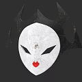 Game and Movie Character White Mask With Black Spiked Crown And Red Lips