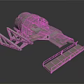 Rustic Industrial Vehicle with Metal Frame Open Design and Platform Structure