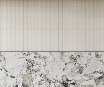 Modern Brick White Strip Brick 3d model