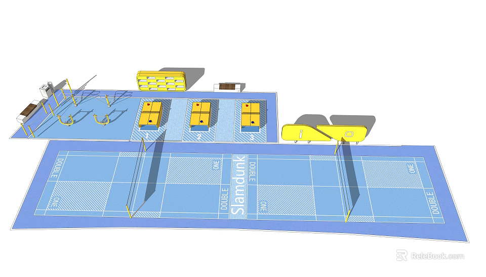 Fire Rescue Access Area Layout With Safety Markings And Emergency Vehicle Paths 3d model 