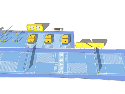 Fire Rescue Access Area Layout With Safety Markings And Emergency Vehicle Paths 3d model