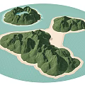 Mountains Islands Beach Terrain Mountain Islands 3d model