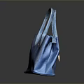 Blue Snakeskin Texture Leather Handbag With Double Handles And Brand Logo