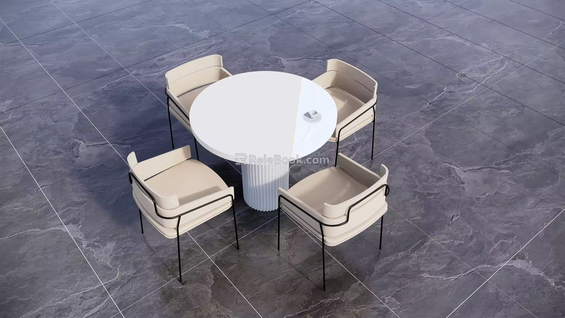 Modern leisure table and chair combination leisure table and chair 3d model