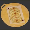 Golden Brown Tortillas Sliced On Yellow Wooden Board With Red Dots
