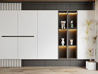 Modern decorative cabinet background wall 3d model