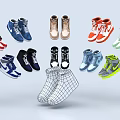 Various Colorful Sneakers With High Top Low Top Styles And Plaid Pattern Sock Shoes