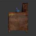 Brown Leather Armchair With Blue Elephant Toy And Classic Design