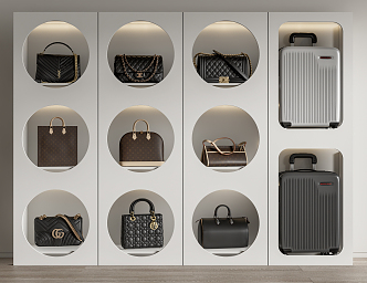 Modern Handbags Bags Luggage 3d model