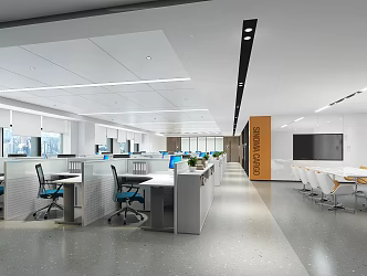 modern public office area office area 3d model