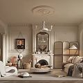 Elegant Classic Living Room Interior With Fireplace Ornate Mirror Sofa And Plush Rug
