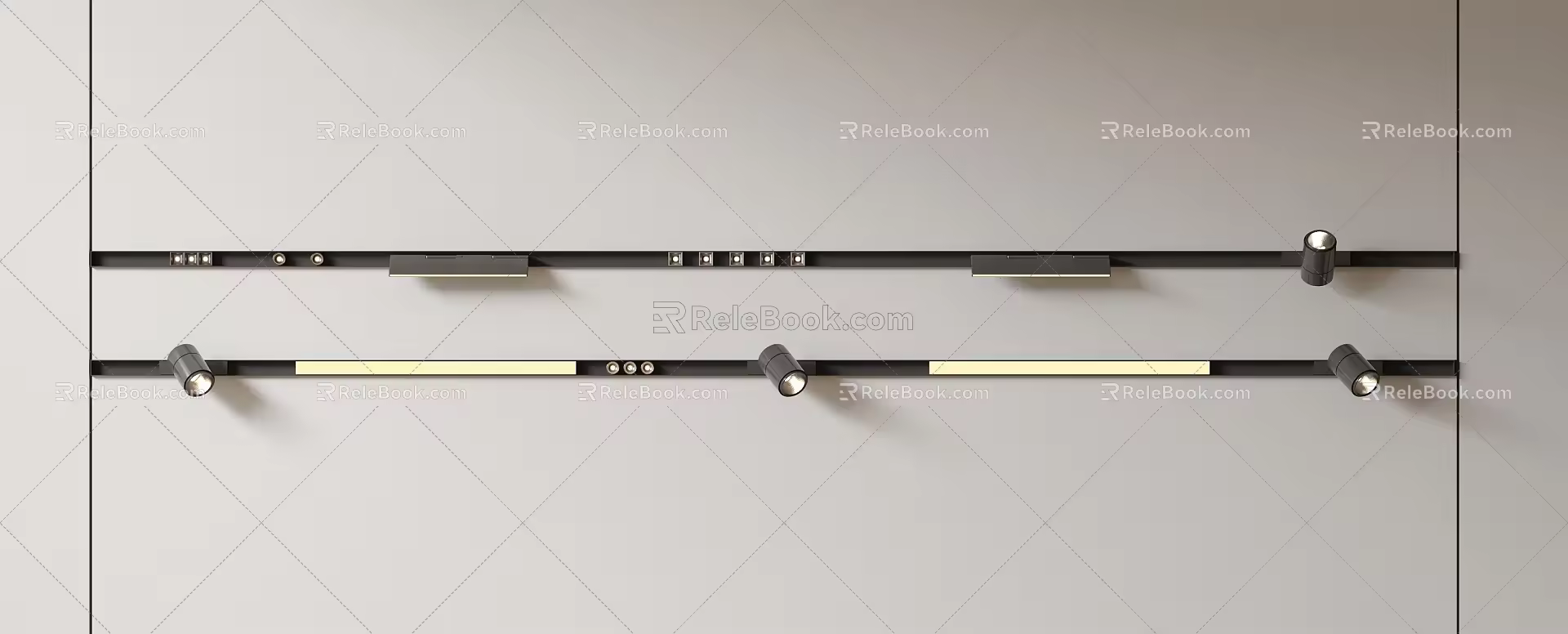 Modern Minimalist Downlight Spotlight Magnetic Suction Track Spotlight Extra-mounted Steering Spotlight Linear Lamp Internal Embedded Spotlight Grid Lamp 3d model