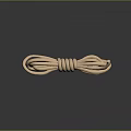 Beige Coiled Rope as Daily Living Essential on Black Smooth Surface with Reflection