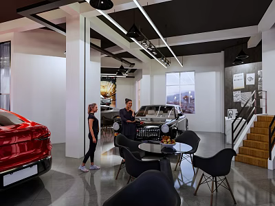 Car 4S shop SU model 3d model