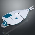 Modern White and Blue Watercraft with Streamlined Design Transparent Front Circular Top and Fin-like Tail