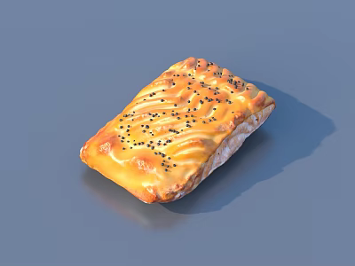 Bread Dessert Biscuit Pie Food Gourmet 3d model