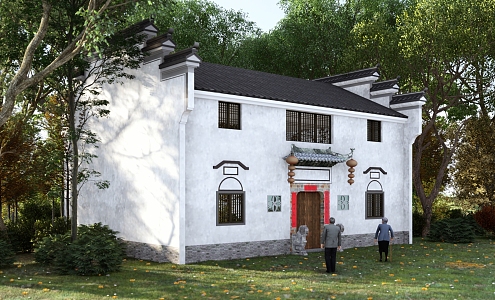 Chinese Style Folk House Huizhou Style Rural Folk House Huizhou Style Ancient Architecture 3d model