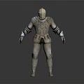 Medieval Knight Armor With Detailed Metal Design Standing On Dark Background