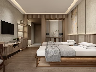 New Chinese Guest Room 3d model