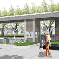 Modern gate residential district gate landscape gate sentry box gate machine 3d model