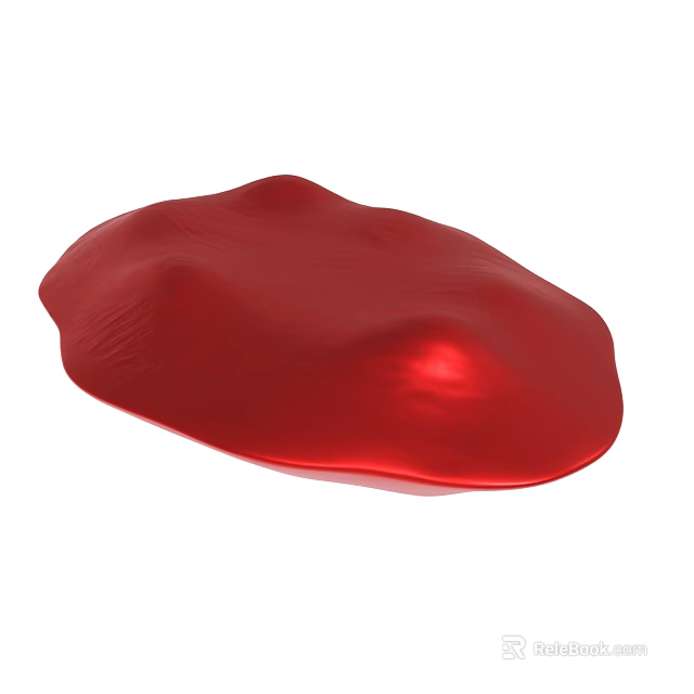 Red Irregular Shaped Silicone Mat With Smooth Surface And Vibrant Color 3d model 