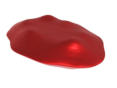 Red Irregular Shaped Silicone Mat With Smooth Surface And Vibrant Color 3d model