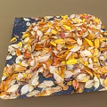 Colorful Autumn Leaves Scattered On Dark Square Surface With Natural Tones