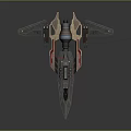 Futuristic Sci-Fi Spaceship Model Featuring Streamlined Design Wing Structure Metallic Finish And Colorful Accents