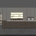 Modern Kitchen Interior Design With Light Dark Cabinets And Wooden Island Counter