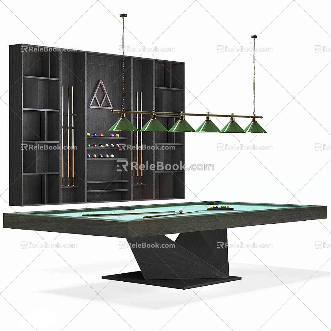 Modern billiard table billiard stick rack 3d model