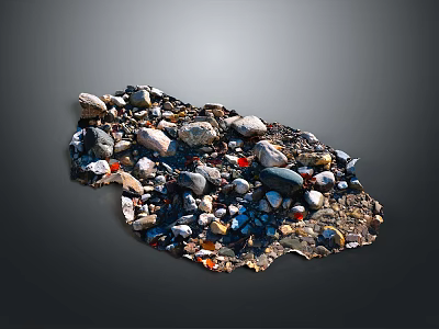 Assorted Natural Stones and Seashells Collection with Diverse Shapes and Colors 3d model