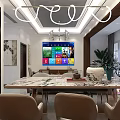 Modern Stylish Dining And Living Room Design With Marble Table Soft Chairs And Smart TV
