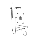 Complete Shower System with Handheld and Overhead Showerheads Mounting Bar and Accessories