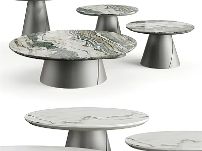 Modern Coffee Table With Marble Top And Sleek Metal Base For Living Room Decor 3d model