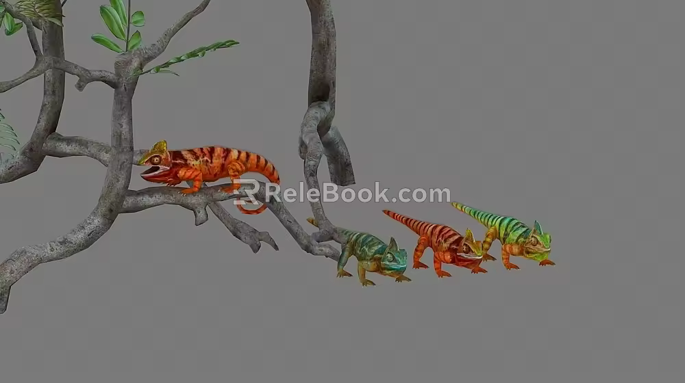 chameleon lizard reptile 3d model